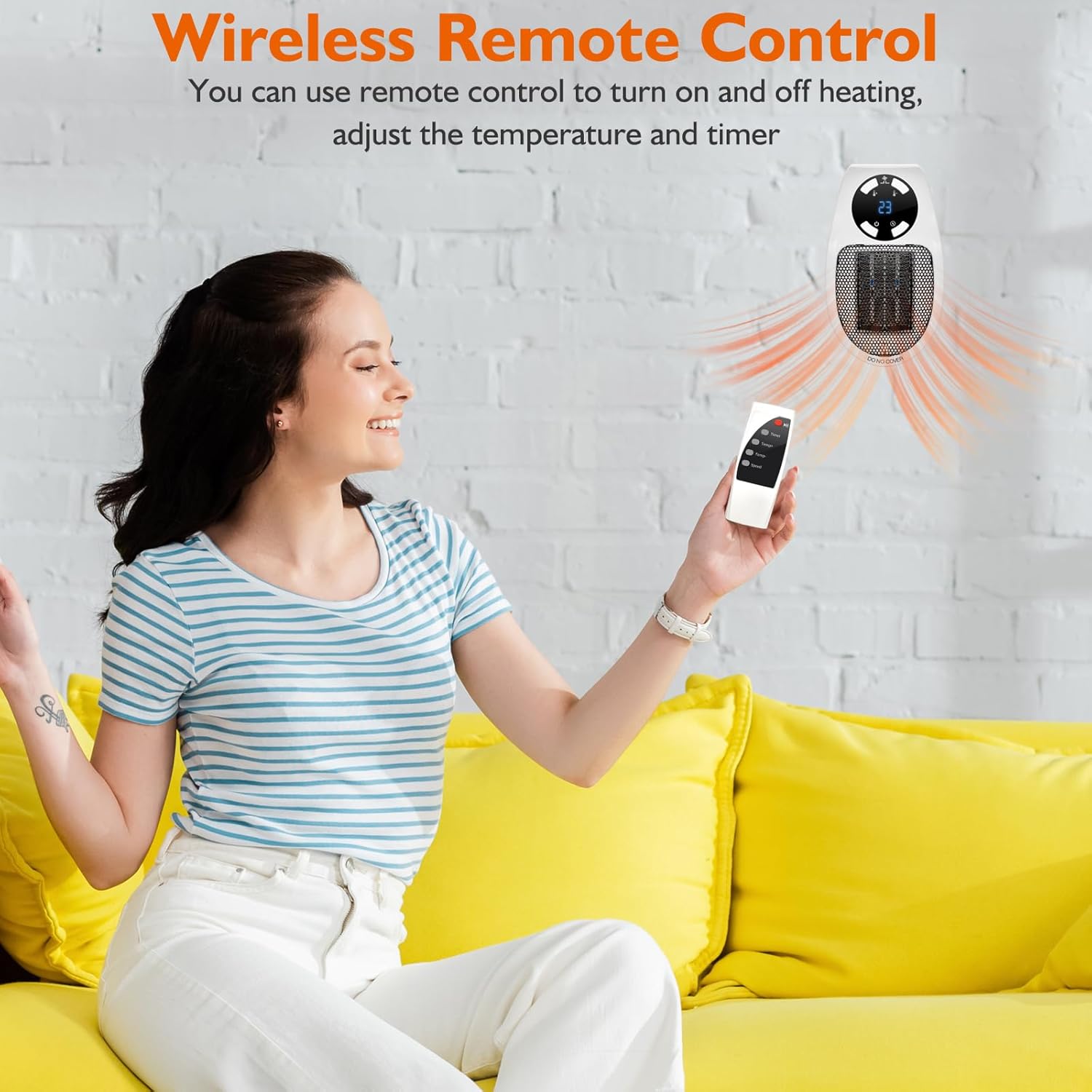 Electric Wall Mounted Heater, Plugin in Efficient electric mini heater