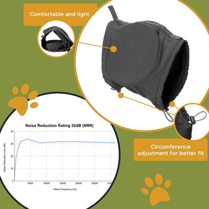 Noise-Suppressing Dog Ear Protectors | Comfortable, Breathable Polyester for Fireworks & Thunderstorm Anxiety Relief