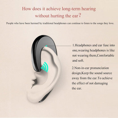 Wireless Tiny Bluetooth Ear Hook Headphones - Noise Cancelling & Open Ear Design