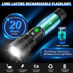 100,000 Lumen Rechargeable LED Flashlight | Waterproof, Impact-Resistant & Ideal for Hiking, Emergencies & Power Outages