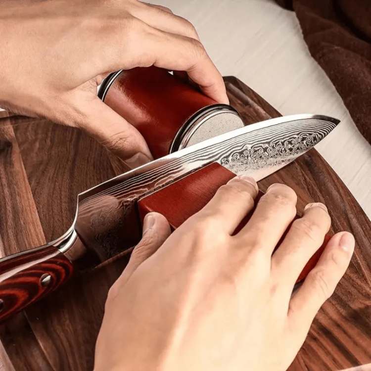Rolling Knife Sharpener with Dual Grit for Precision Edge Maintenance and Kitchen Use