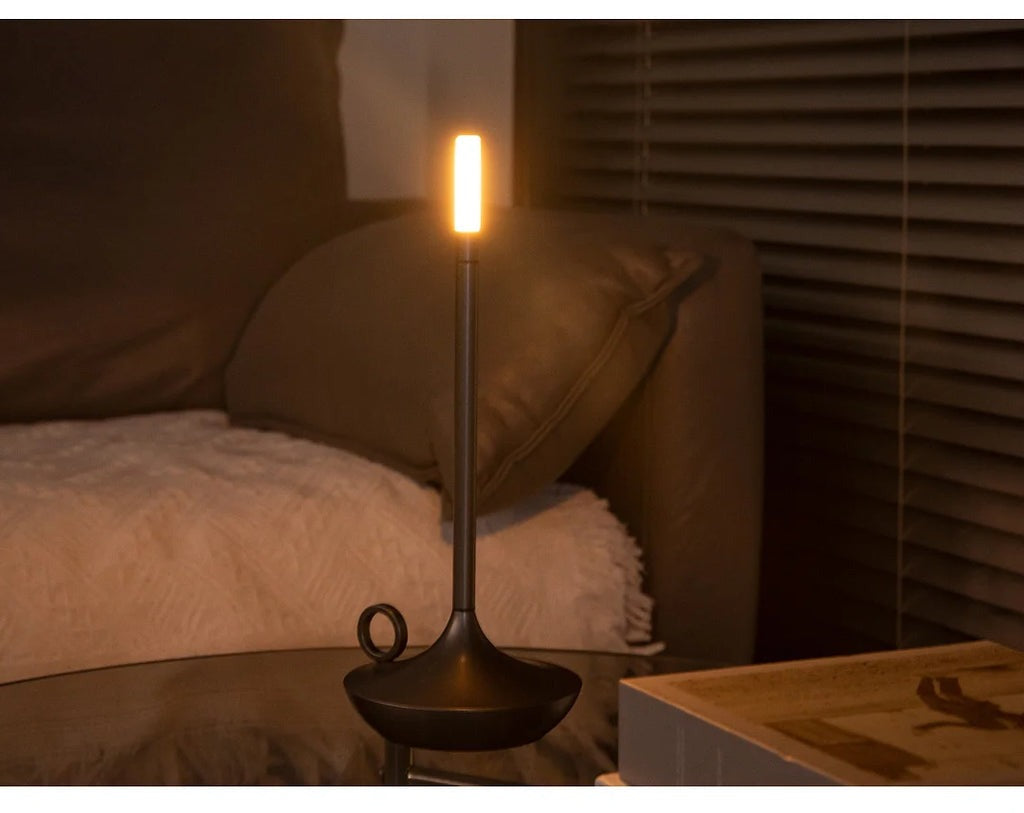 LED Candle Light Table Lamp | Adjustable Brightness. Touch Switch & Battery Operated for Ambient Illumination in Living Room & Bedroom