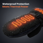 Heated Winter Mittens – Waterproof Rechargeable Hand Warmer Gloves for Outdoor Winter Use, Golf & Ski