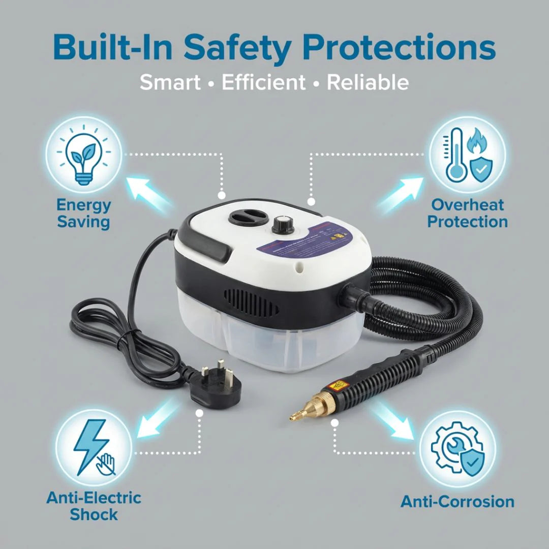 Handheld Steam Cleaner – High Temperature Steam | Portable Cleaning Machine for Grease & Grime Removal