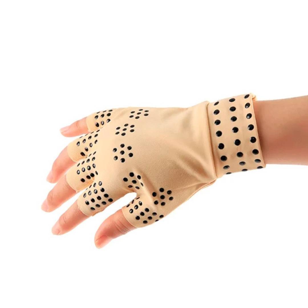 Fingerless Gloves for Arthritis & Pain Relief - Magnetic Compression for Improved Circulation and Reduced Swelling