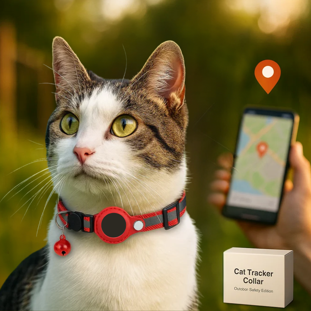 Cat GPS Tracker Collar | Quick Release Closure, Reflective Design & Durable for Outdoor Safety Adventures
