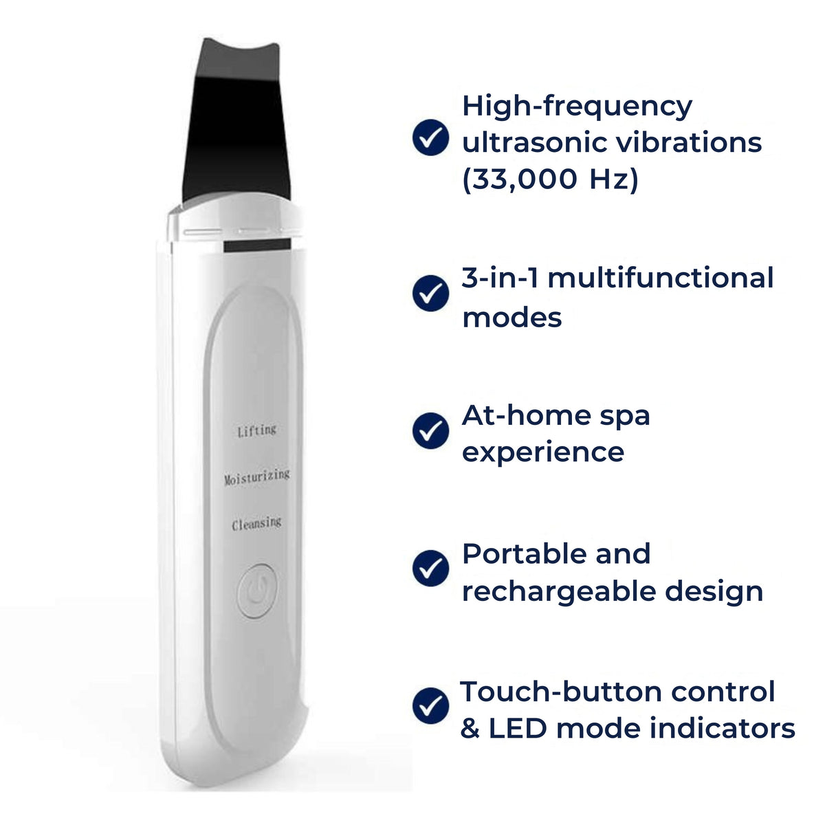 Facial Skin Cleansing Brush – Ultrasonic Skin Scrubber Device for Deep Clean & Pore Refinement