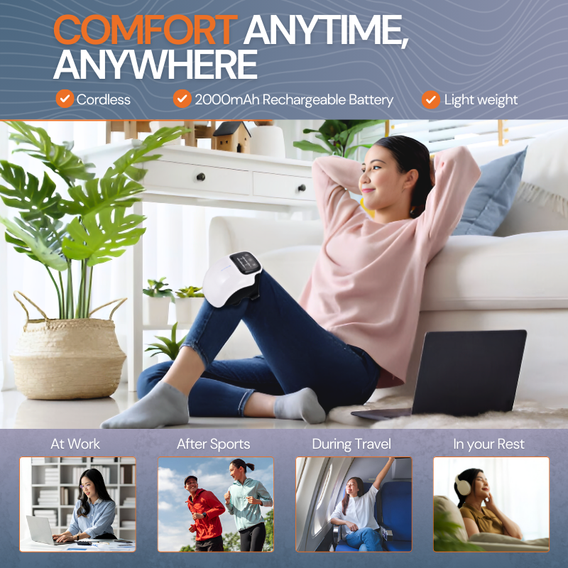 Knee Massager with Red Light Therapy for Pain Relief and Muscle Recovery