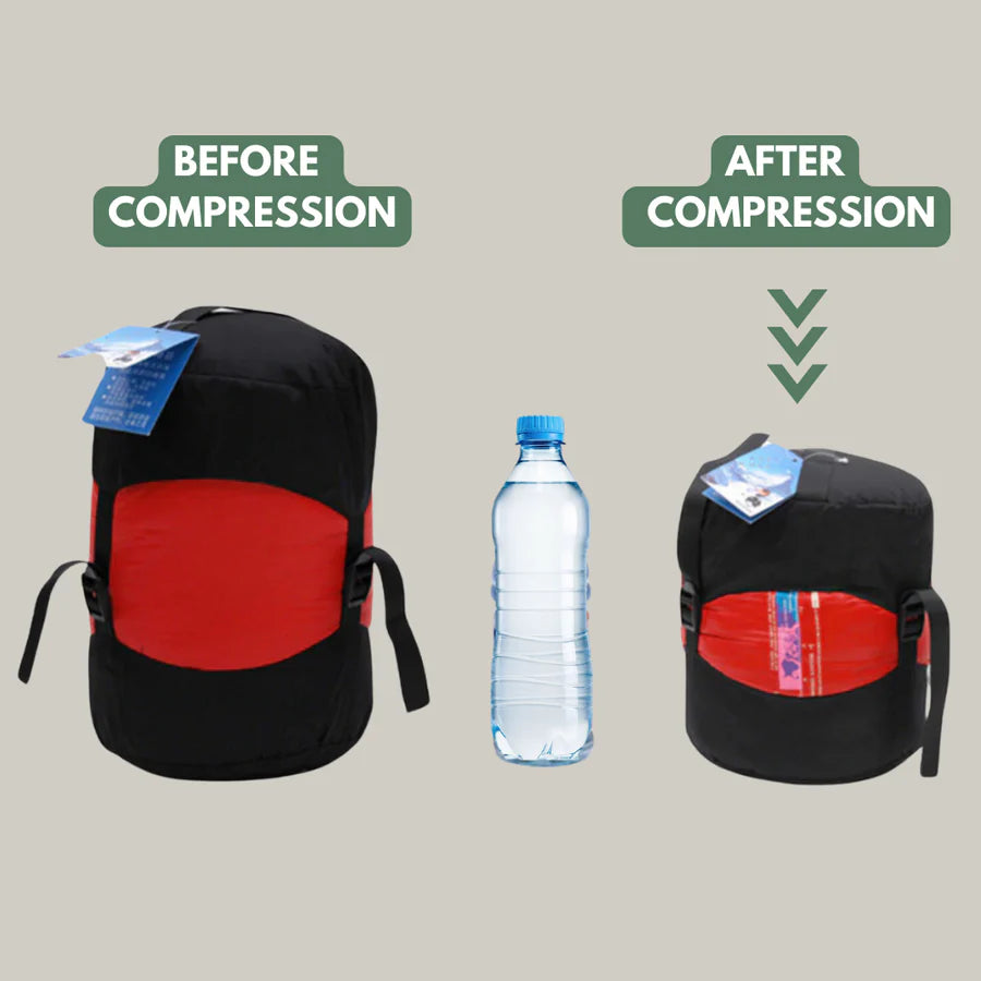 Winter Sleeping Bag – Down Insulated 400T Ripstop Nylon | Extra Warm 30 °C Bag for Cold Weather Camping