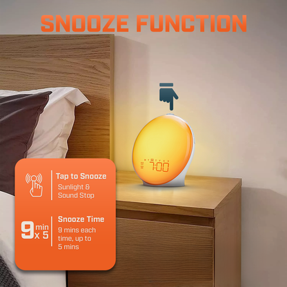 Wake Up Natural Light  Alarm Clock - Digital Alarm Clock with Snooze Function, LED Display, Battery Operated, Ideal for Bedrooms and Offices