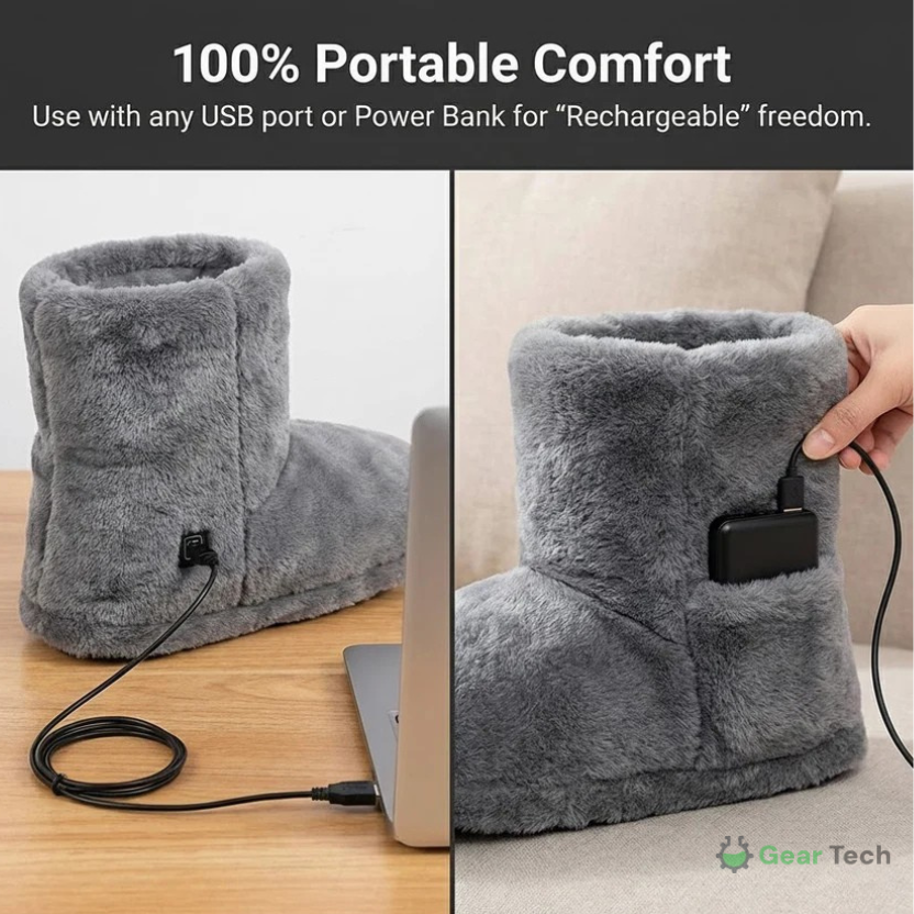 Rechargeable USB Heated Slippers UK - Electric Warming Slipper Boots for Men & Women