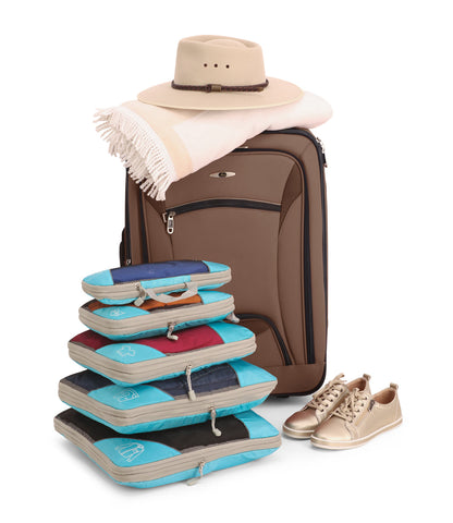 Compression Packing Cubes | Maximise Space by 60%, Lightweight & Durable for Travel, Hiking, Camping & Road Trips