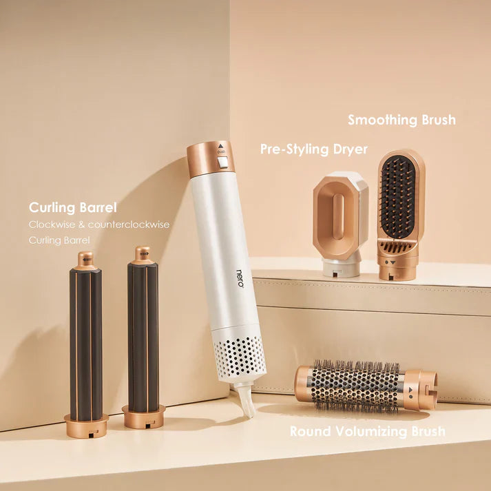 5-in-1 Hair Styler | Auto Curler, Blow Dryer & Flat Brush for All Hair Types at Home