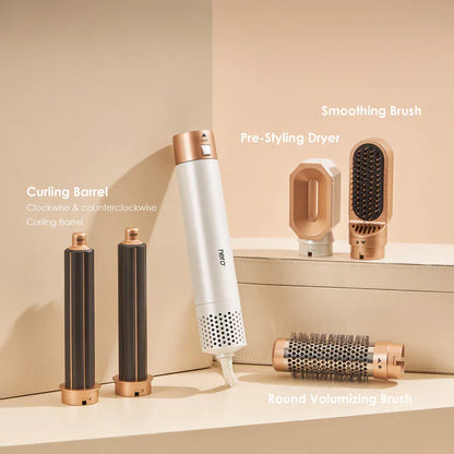 5-in-1 Hair Styler | Auto Curler, Blow Dryer & Flat Brush for All Hair Types at Home