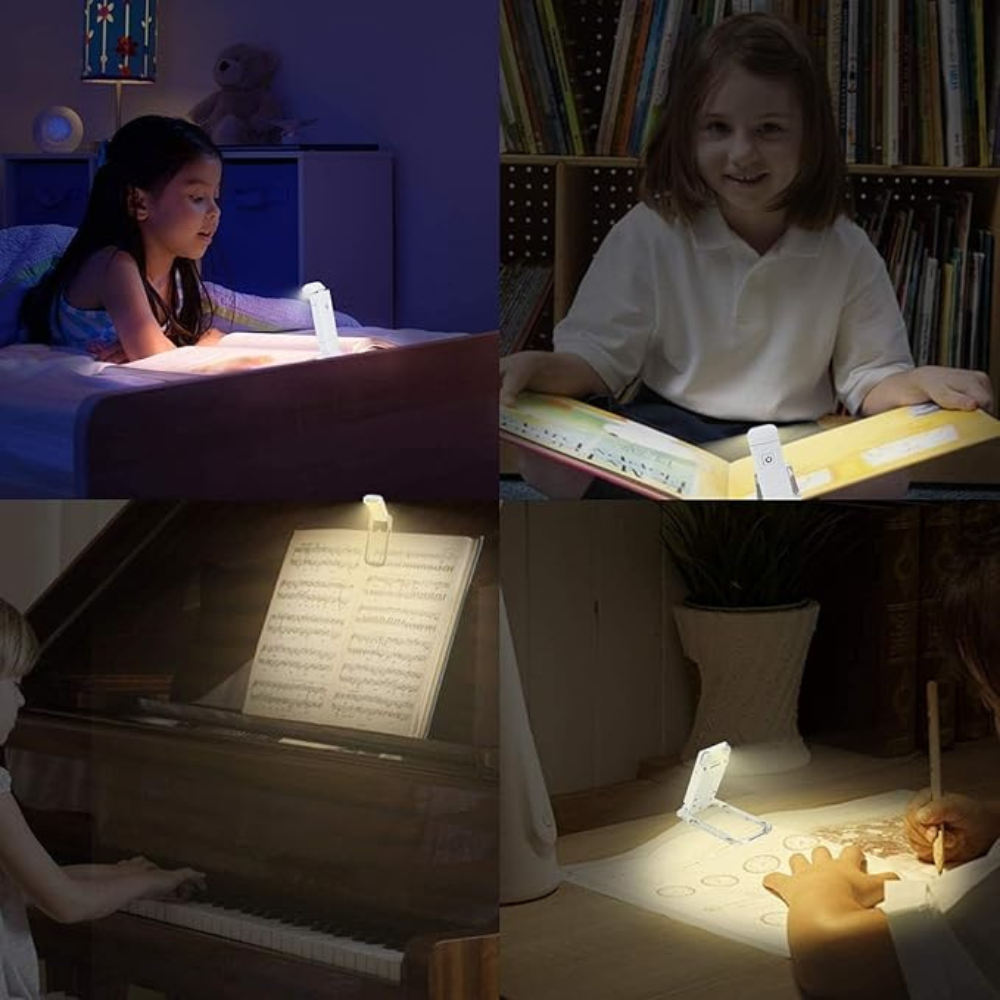 Book Reading Lights - Adjustable LED Clip-on Rechargeable Book Light, USB Powered for Reading in Bed, Best for Bookworms and Kids