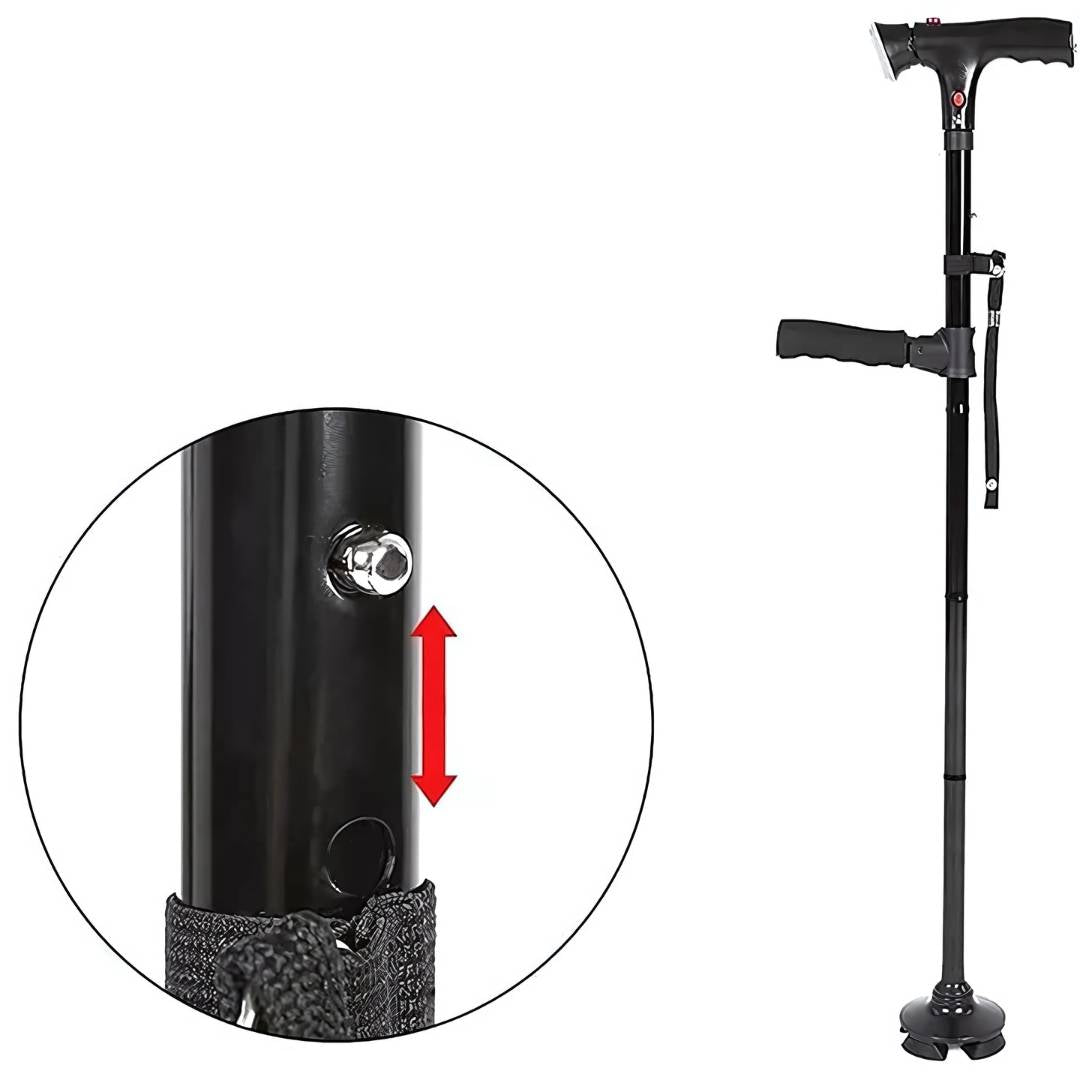 Walking Cane for Seniors – Collapsible Telescopic 5-Height Adjustable Cane for Travel & Daily Use