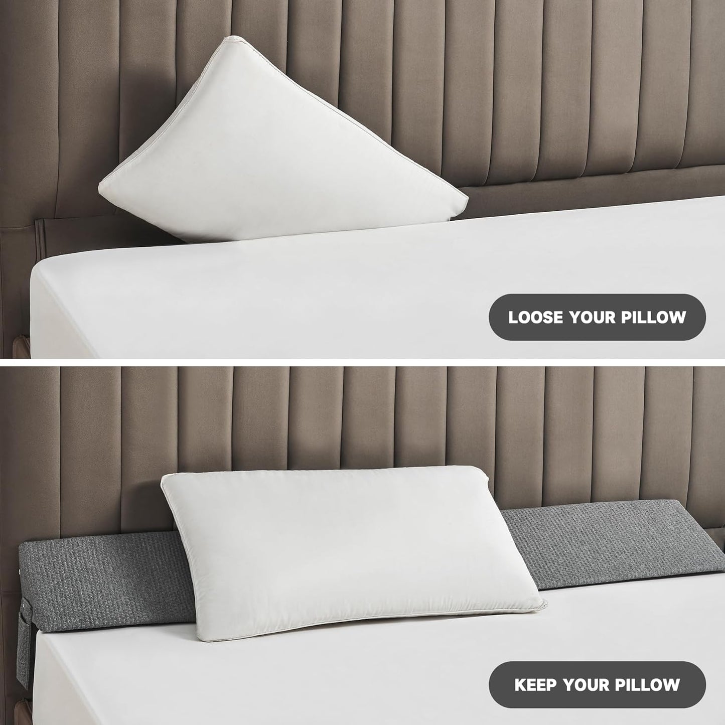Gap Filler Wedge Pillow | Adjustable Height, Compact Design & Ideal for Twin, Queen, King Beds and Sofas