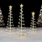 Christmas Tree Lights - Outdoor Xmas Decoration 218 LED Outdoor Lighted Tree with Star Topper & Stakes