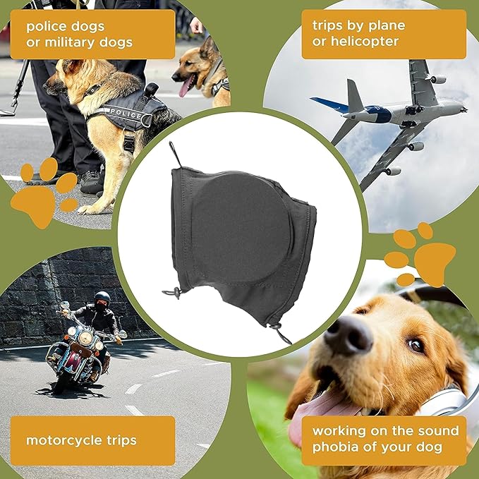 Noise-Suppressing Dog Ear Protectors | Comfortable, Breathable Polyester for Fireworks & Thunderstorm Anxiety Relief