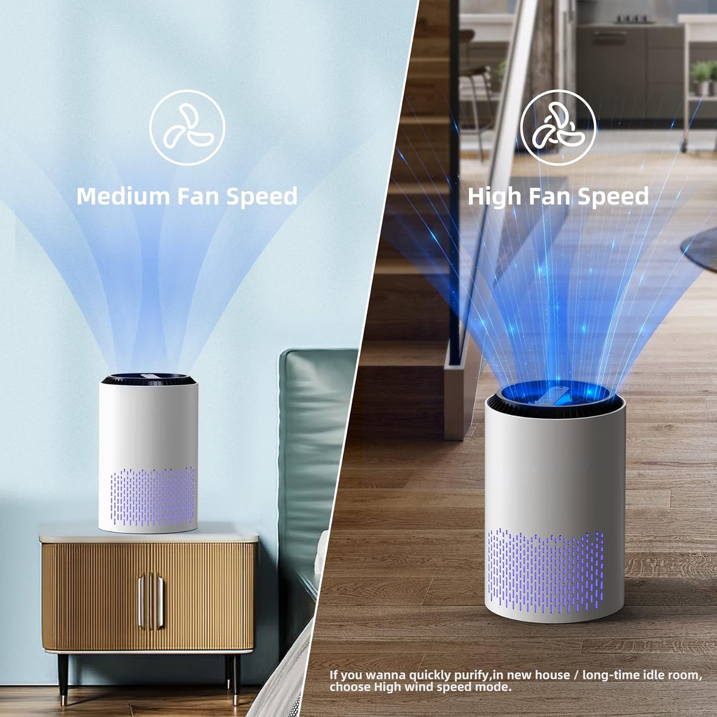 Compact Air Purifier | True HEPA Filter, Ultra-Quiet & Ideal for Small to Medium Rooms