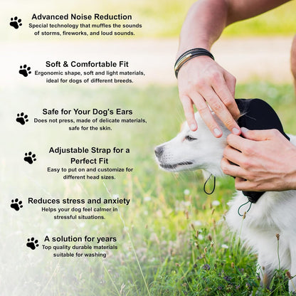 Noise-Suppressing Dog Ear Protectors | Comfortable, Breathable Polyester for Fireworks & Thunderstorm Anxiety Relief