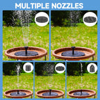 Solar-Powered Water Fountain | Effortless Installation & Multiple Spray Patterns for Garden Ponds and Birdbaths
