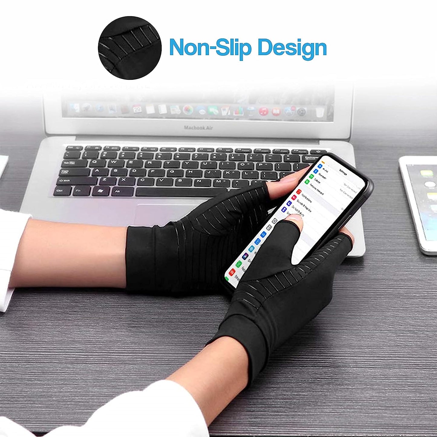 Copper Infused Arthritis Gloves for Finger Pain Relief | Open-Finger, Compression & Non-Slip Design for Pain Relief and Daily Activities