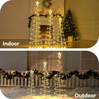 Christmas Tree Lights - Outdoor Xmas Decoration 218 LED Outdoor Lighted Tree with Star Topper & Stakes