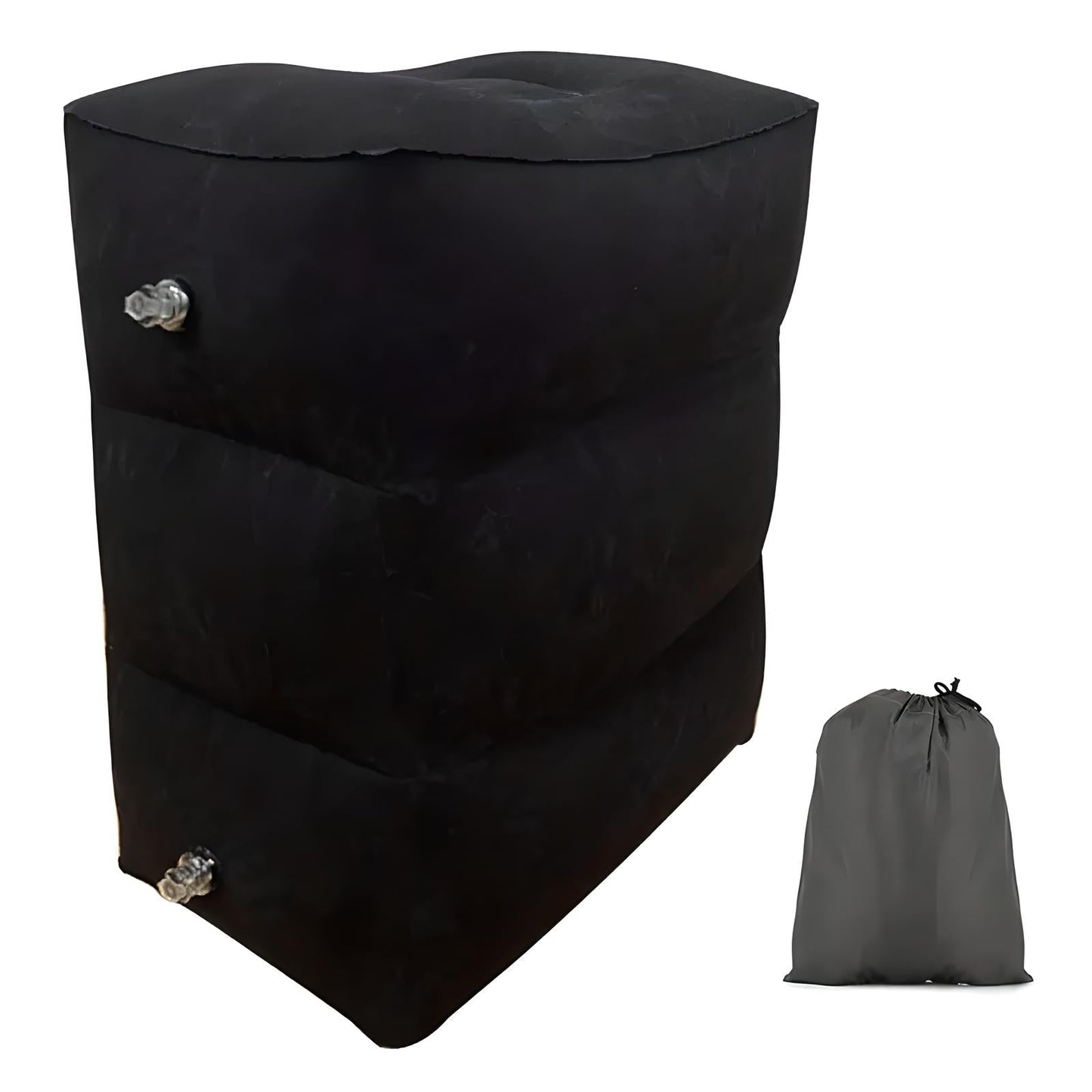 Inflatable Travel Footrest | Ergonomic, Adjustable Height & Compact for Planes, Trains, Buses & Office Use