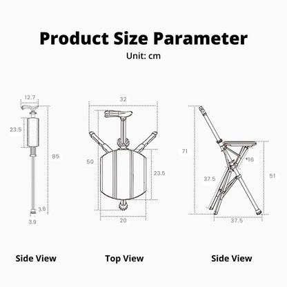 Walking Stick with Seat - Portable Folding Cane Chair for On-the-Go Comfort | Mobility Support
