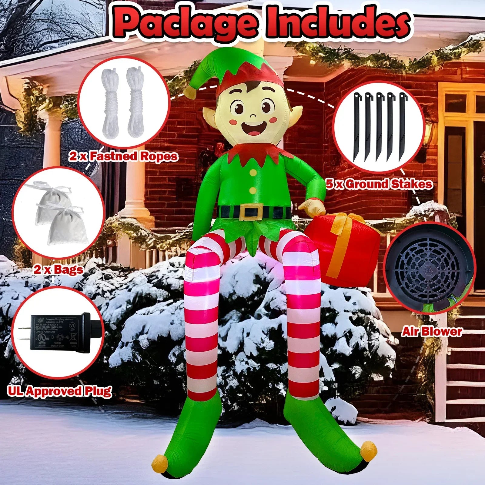 Outdoor Inflatable Christmas Decoration - Built in LED Lights