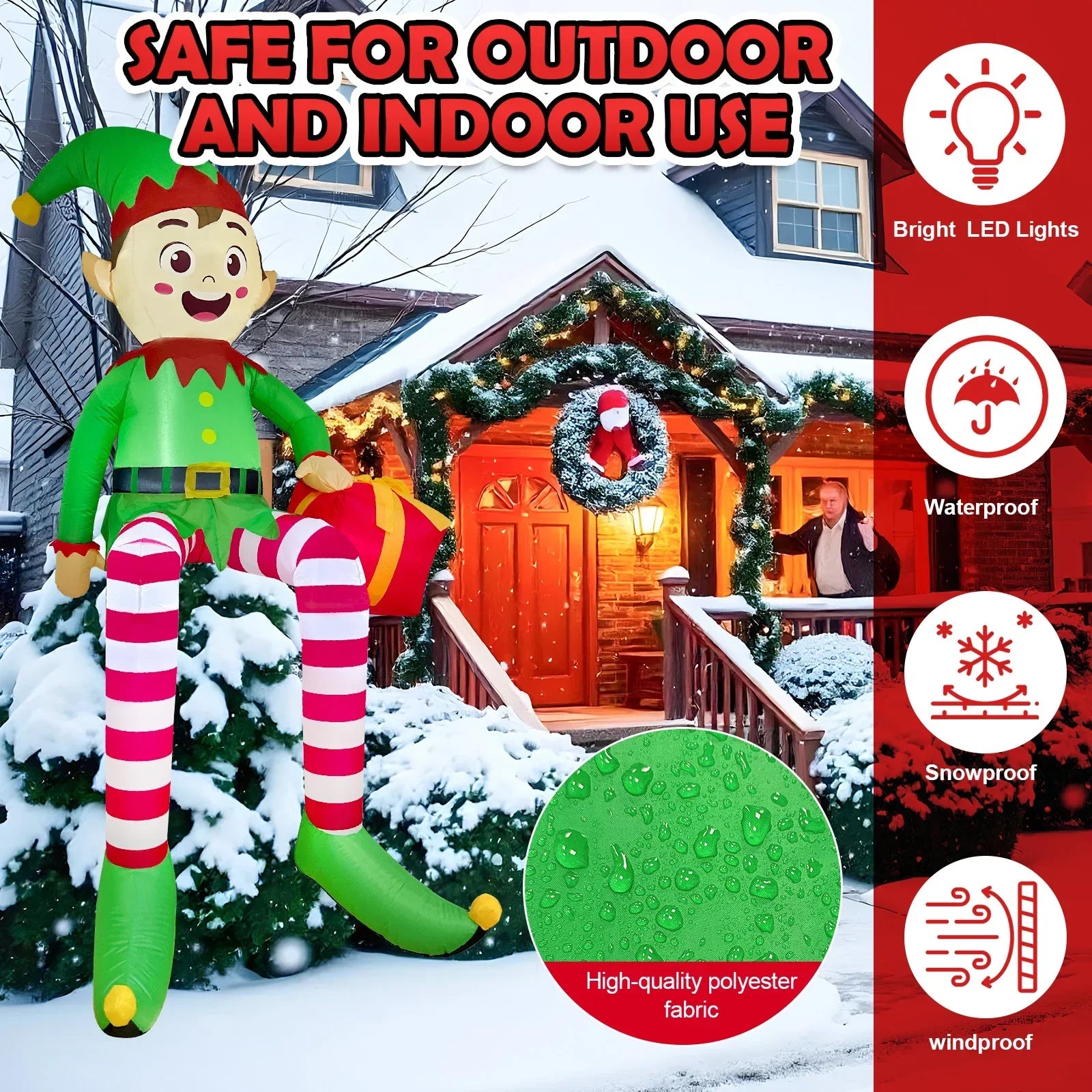 Outdoor Inflatable Christmas Decoration - Built in LED Lights