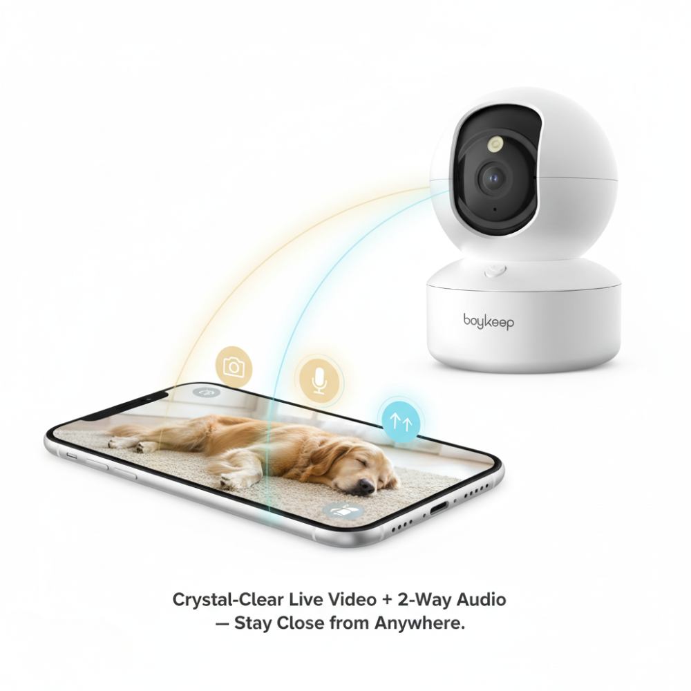 Wireless Pet Camera With Phone App | Wireless 360° Indoor Pet Cam With 2-Way Audio & Night Vision