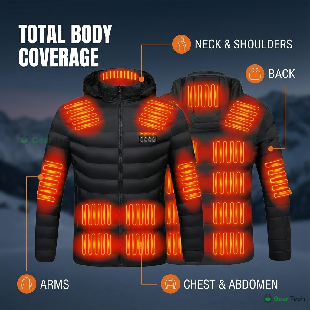 Heated Puffer Jacket | 21 Heating Zones, Adjustable Temperature & Lightweight for Winter Adventures