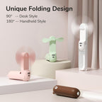 3 In 1 Handheld Mini Fan | USB Rechargeable, Foldable Design & Ideal for Travel, Camping, and Outdoor Activities