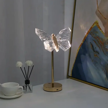 LED Butterfly Crystal Table Lamp - Decorative Lighting Fixture for Bedroom, Living Room & Nightstand Use
