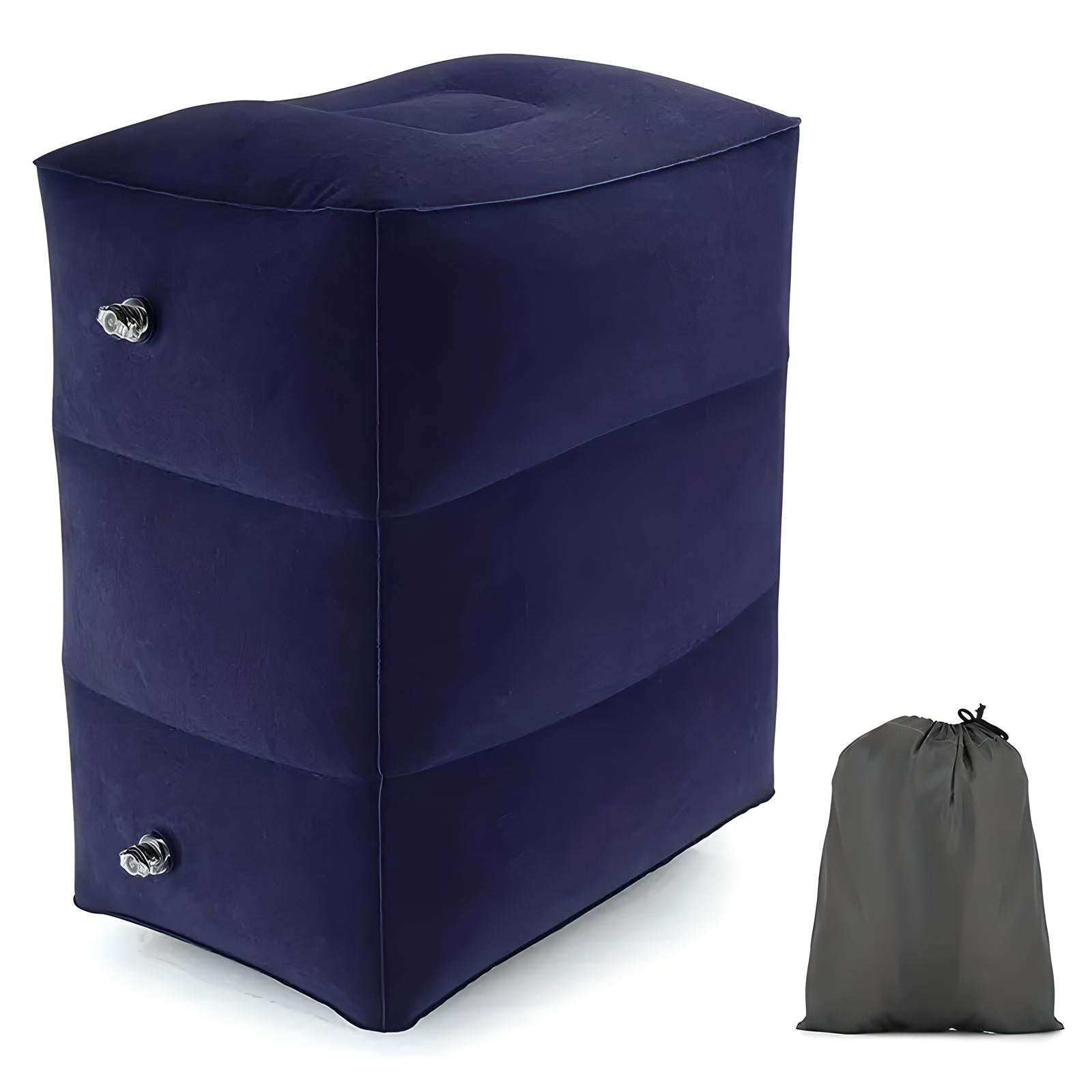 Inflatable Travel Footrest | Ergonomic, Adjustable Height & Compact for Planes, Trains, Buses & Office Use
