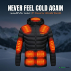 Heated Puffer Jacket | 21 Heating Zones, Adjustable Temperature & Lightweight for Winter Adventures
