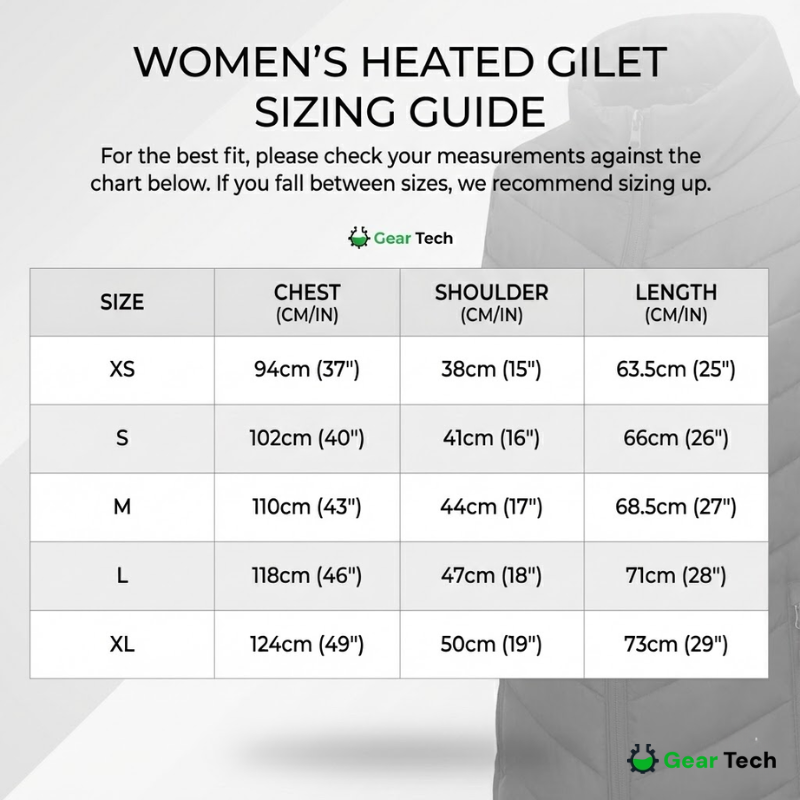 Women's Heated Gilet | 9 Heating Zones, Customisable Heat Settings & Lightweight Design for Cold Weather Activities