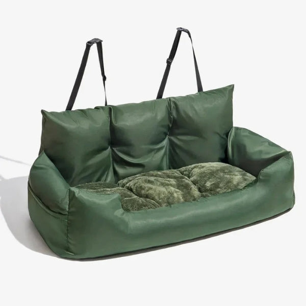 Travel Dog Car Bed with Safety Bolster | Large and Medium Sizes | Comfortable Travel Solution for Dogs
