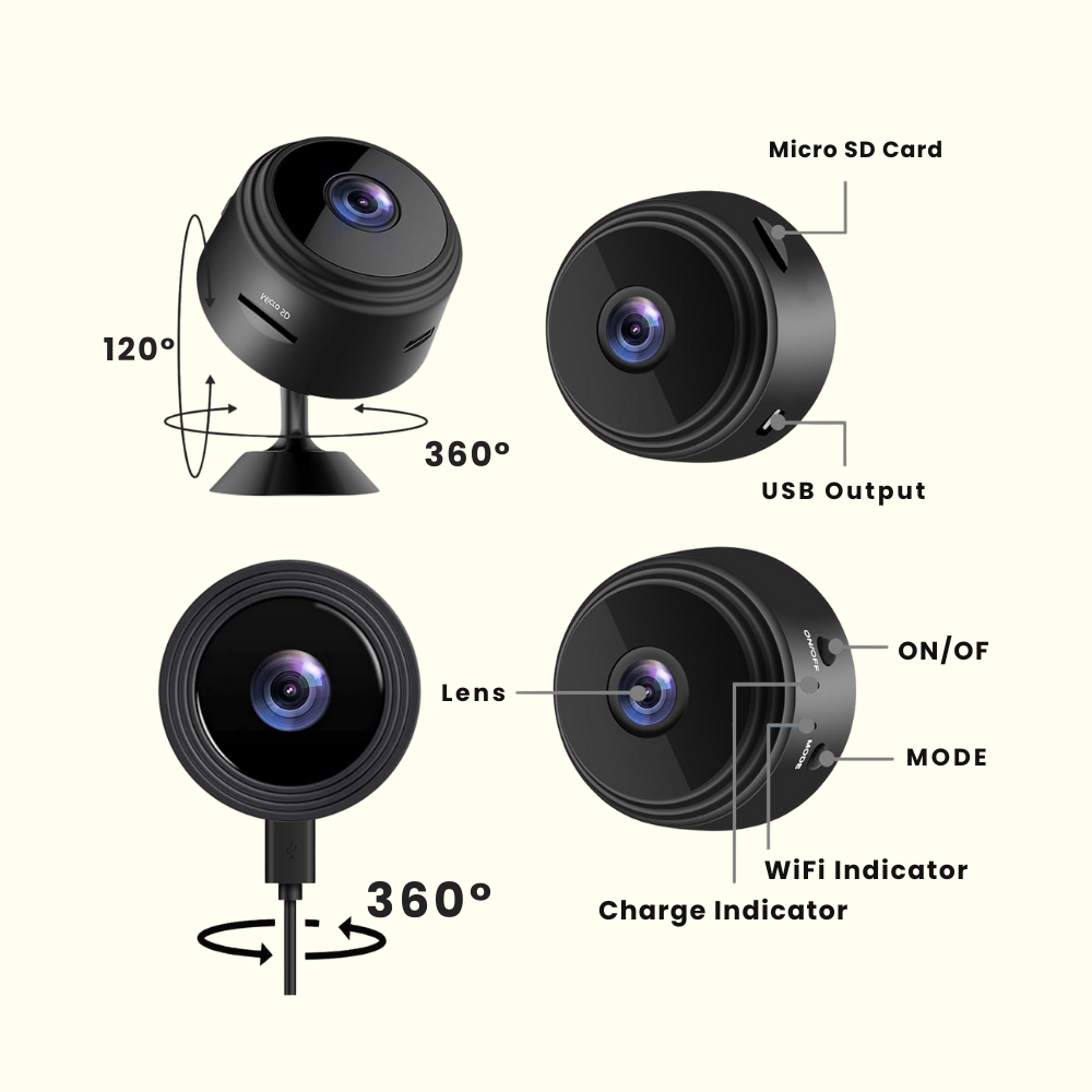 Mini CCTV Camera Outdoor for Home Security | 360° Small Wireless Hidden CCTV Camera With Night Vision & Motion Alerts