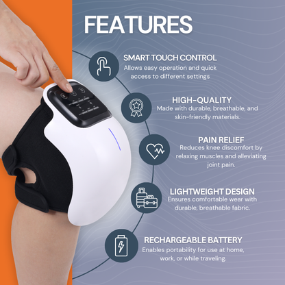 Knee Massager with Red Light Therapy for Pain Relief and Muscle Recovery