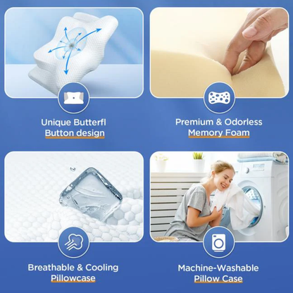 Pillow for Back & Shoulder Pain Relief – Orthopedic Memory Foam Posture Pillow for Neck, Shoulder & Spinal Alignment Support