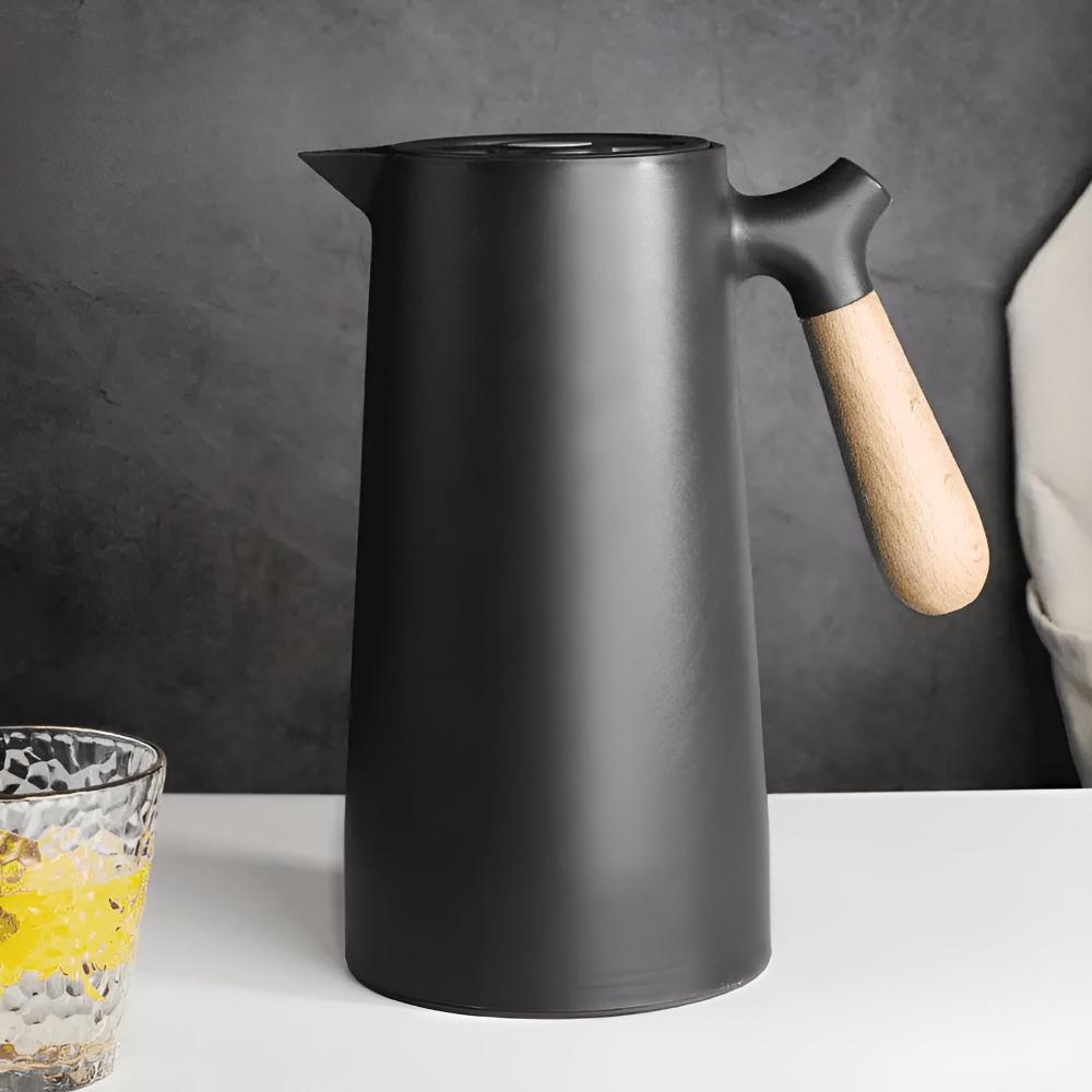 Large Tea Pot - Insulated Carafe with Wooden Handle