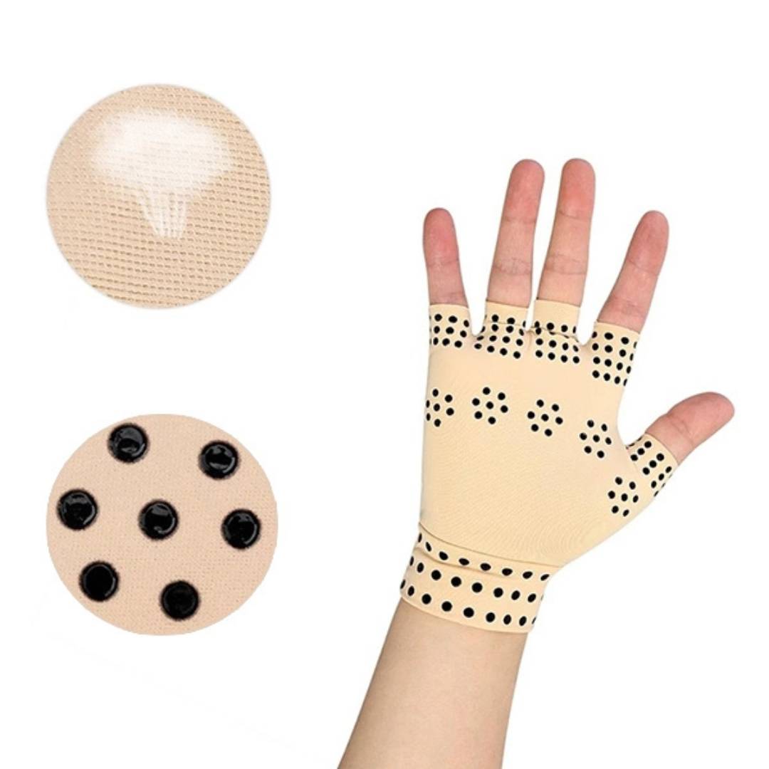 Fingerless Gloves for Arthritis & Pain Relief - Magnetic Compression for Improved Circulation and Reduced Swelling