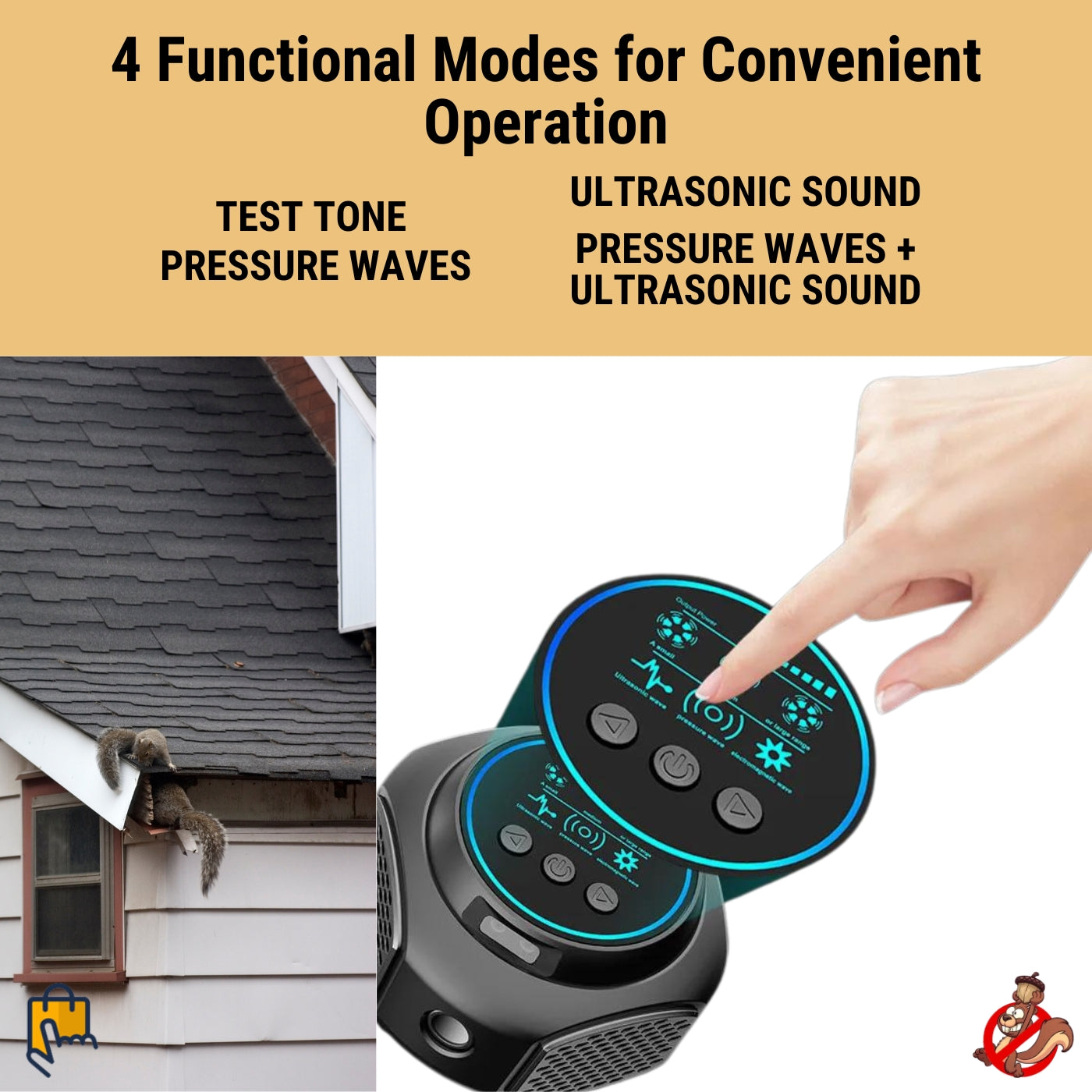 Smart Squirrel Indoor Repeller | 360° Coverage. Ultrasonic Technology & Safe for Home Use