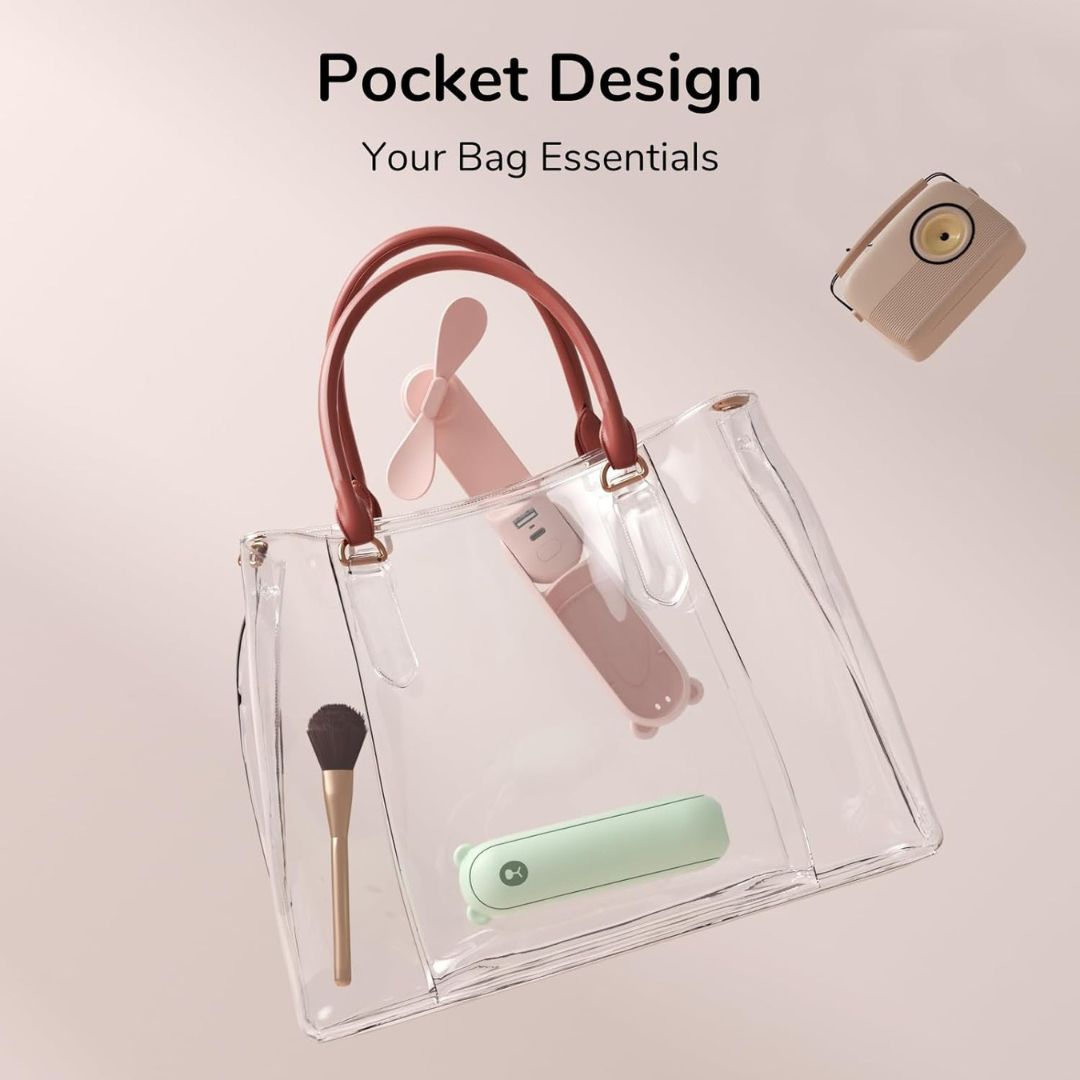 3 In 1 Handheld Mini Fan | USB Rechargeable, Foldable Design & Ideal for Travel, Camping, and Outdoor Activities