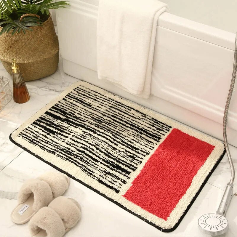 Small Bathroom Rug – Colourful Retro Bath Mat for Stylish Bathrooms