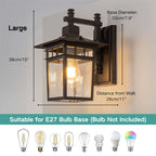 Outdoor Waterproof Wall Lantern Light | Modern Aluminum Sconce for Backyard. Porch & Garden