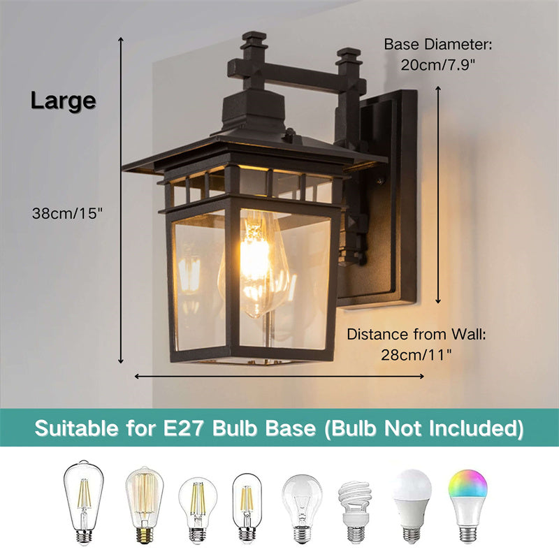 Outdoor Waterproof Wall Lantern Light | Modern Aluminum Sconce for Backyard. Porch & Garden
